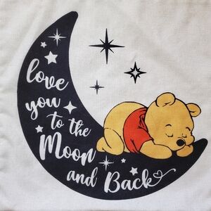 Winnie The Pooh Love You To The Moon‎ And Back 18"x17" Square Pillowcase